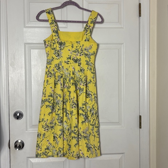Alex Marie yellow floral midi sun dress size 4 Cotton Stretch cottage delicate - Picture 2 of 11